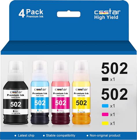 502 T502 Refill Ink Bottles Compatible For Epson 502 Ink Refill Combo