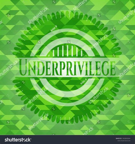 Underprivilege Realistic Green Emblem Mosaic Royalty Free Stock