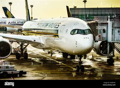 Singapore May 8 2019 Singapore Airlines Airbus A350 900 Departing