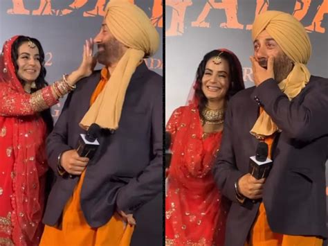 Gadar 2: Ameesha Patel comforts an emotional Sunny Deol as he gets teary-eyed at trailer launch ...