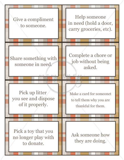 November Good Deeds - Give Back Tasks for the Home or Classroom