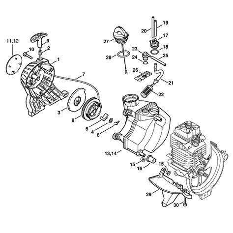 Stihl KM 130 R Z Engine KM 130 R Z Parts Diagram Rewind Starter