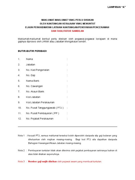 Borang Tuntutan Bayaran Penceramah Pdf