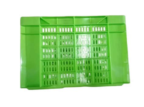 Green Vegetable Plastic Crate Outer Dimension Lxwxh X X