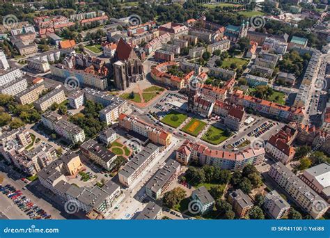 Widok Z Lotu Ptaka Nysa Miasto Zdj Cie Stock Obraz Z O Onej Z