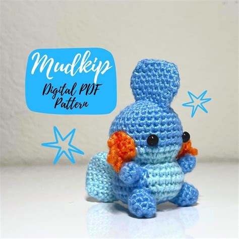 Mudkip Pokemon Chibi Amigurumi Crochet Pattern Etsy