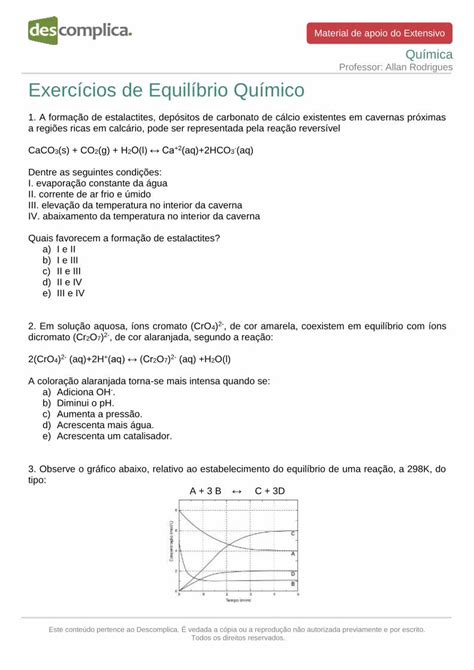 Pdf Exerc Cios De Equil Brio Qu Mico Pdf Fileexerc Cios De