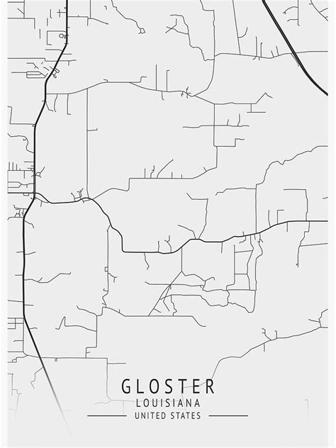 Gloster Louisiana US Gray City Map Poster For Sale By Ctmapprint