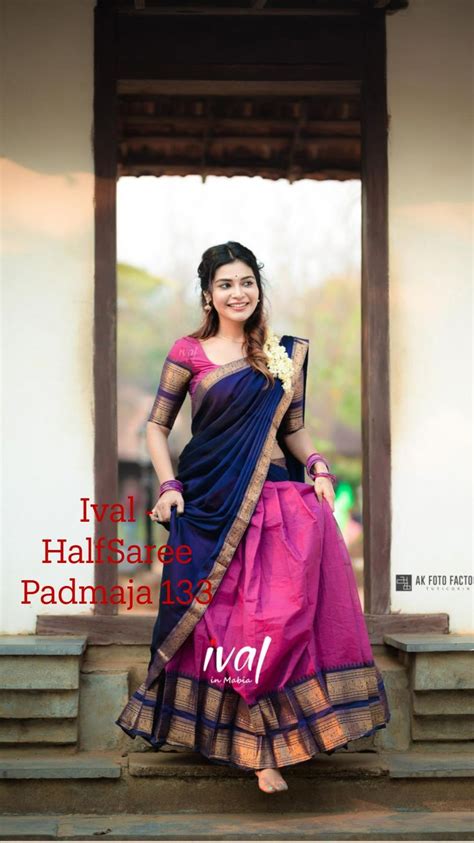 Ival HalfSaree Padmaja 133 Pink Half Sarees Half Saree Lehenga