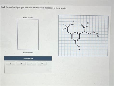 Solved Rank The Marked Hydrogen Atoms In This Molecule From Chegg