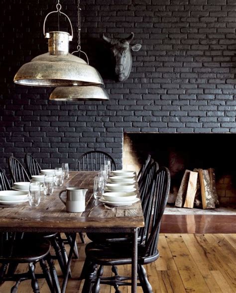 Stunning Black Brick Wall Interior Ideas For Black Lover The