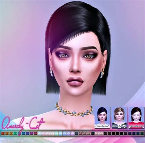 Sims 4 Hairs ~ Anarchy Cat Ade`s Eva Hair Retextured