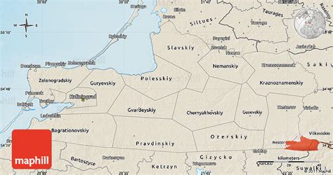 Shaded Relief Map of Kaliningrad Oblast