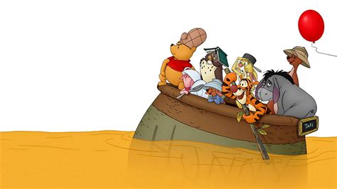 Download Cute Disney Pooh In Honey River Wallpaper