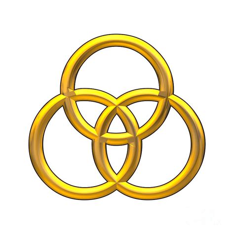 Golden 3D Look Holy Trinity Symbol Digital Art by Rose Santuci-Sofranko ...