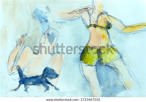 Woman Sea Bikini Italy Over Royalty Free Licensable Stock