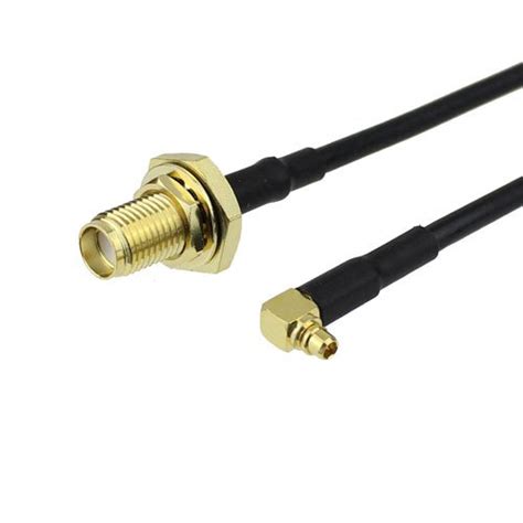 Sma Female Bulkhead To Ra Mmcx Plug Cable Rg174 Coax In 24 Inch