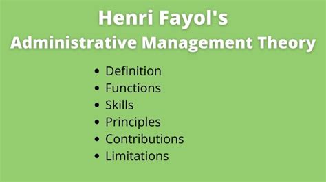 Henri Fayol S Administrative Management Theory BokasTutor