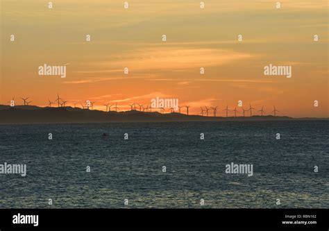 The Bangui windmills at sunset, Pagudpud, Luzon, Philippines Stock ...