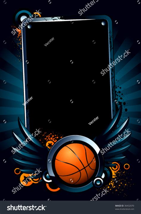 Basketball Banner On Modern Background Stock Vector (Royalty Free ...