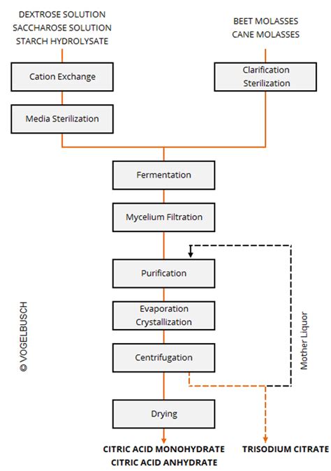 Process Flow Diagram Of Citric Acid Production Citric Acid P