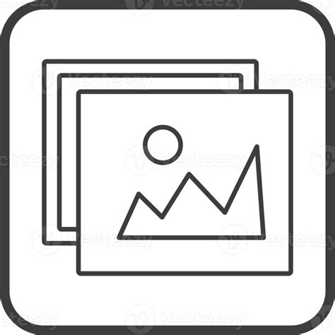 Image Icon In Thin Line Black Square Frames Png