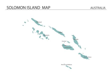 Solomon Island Map Vector On White Background Map Have All Province