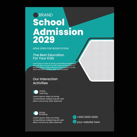 School Admission Flyer Template Design 38242316 Vector Art At Vecteezy