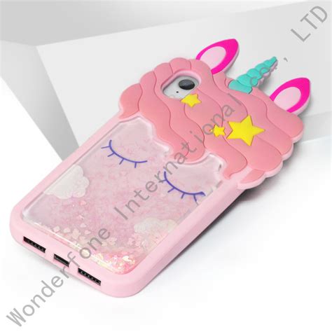 Buy D Unicorn Cute Liquid Glitter Quicksand Silicone Case For Iphone