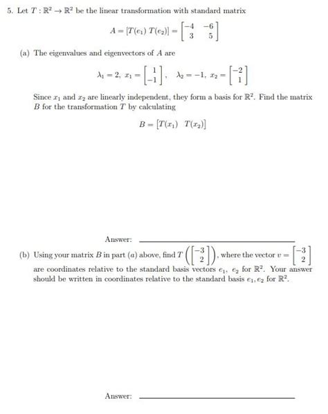 Solved Let T R R Be The Linear Transformation With Chegg