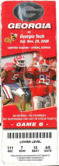 90 years of UGA football tickets - UGA Alumni