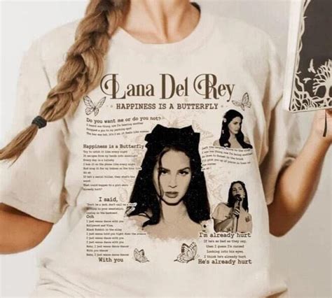 Vintage Lana Del Rey Merch Lana Del Rey Shirt Happiness Is A Butterfly