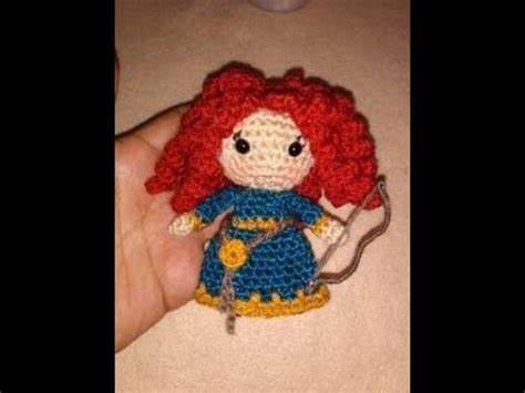 Mini brave Mérida valiente amigurumi crochet colección princesas