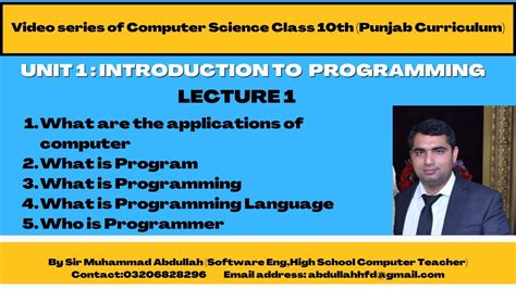 Class 10 Computer Science Chapter 1 Lecture 1 Introduction To Programming Program