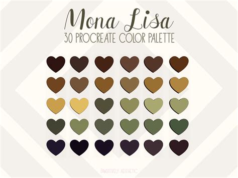 Mona Lisa Procreate Color Palette Graphic By Pawsitivelyaesthetic