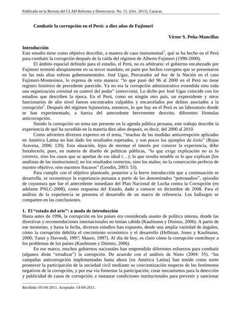 PDF Combatir la corrupción en el Perú a diez años de old clad org