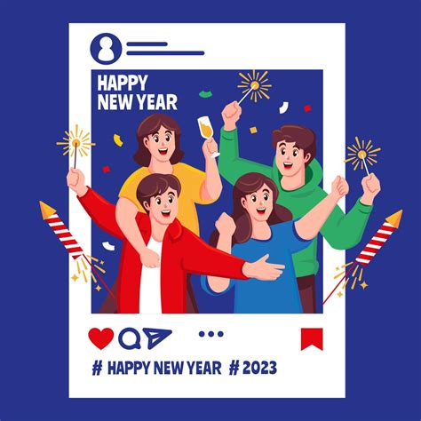 People Happy New Year Social Media Post 15880436 Vector Art At Vecteezy