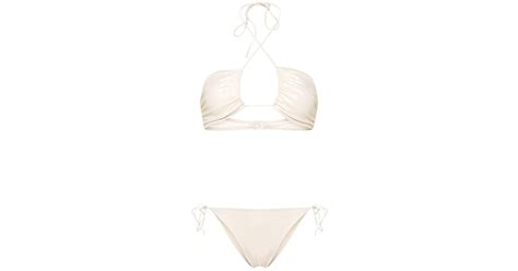 Mc Saint Barth Dahlia Laminated Bikini In White Lyst