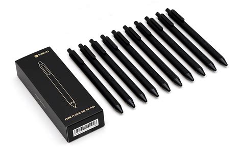 Amazon Kaco Retractable Gel Ink Pens 0 5mm Fine Point 10 Black