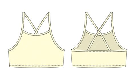 Premium Vector Girl Bralette Technical Sketch Yellow Color Womens