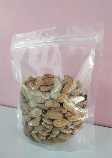 Plain Glossy Dry Fruit Packaging Pouch Zipper Slider Capacity 0 5