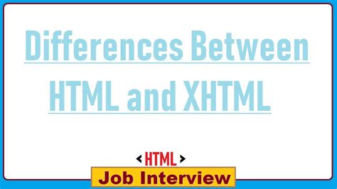 9 Differences Between Html And Xhtml Youtube