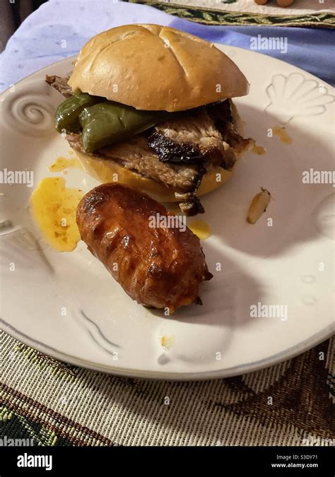 BBQ dinner sandwich Stock Photo - Alamy