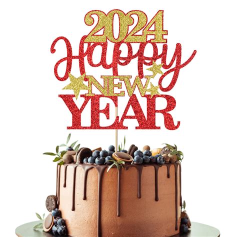 Buy Leetaivie Happy New Year 2024 Cake Topper Welcome 2024 Cake Topper