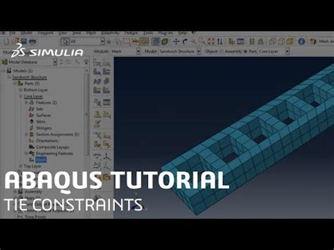 Simulia How To Tutorial For Abaqus Tie Constraints Youtube