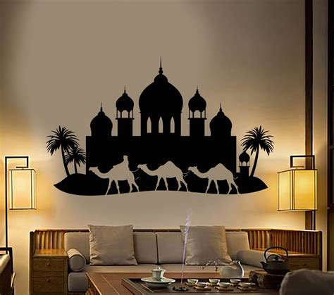 Vinyl Wall Decal Arabian Palace Palm Trees Bedouin Arabic Style Stickers 1138ig Arabian Palace