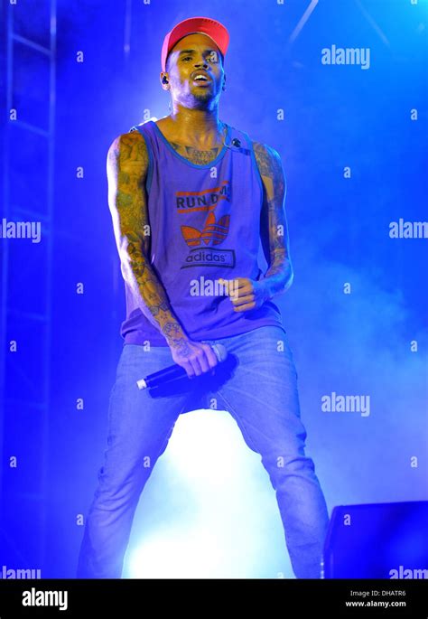 Chris Brown Performing Live On Stage During Supafest 2012 At Anz Stadium Sydney 150412 Stock