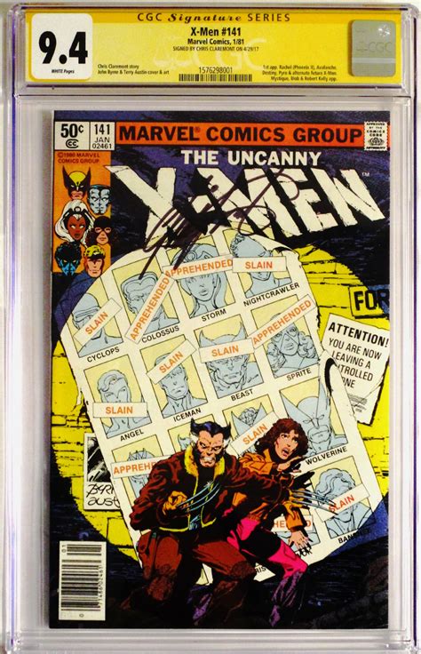 X Men Vol 1 141 Cover E Cgc Signature Series 9 4 Signed By Chris Claremont