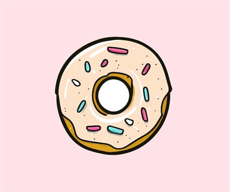 Ilustración de icono de dibujos animados de donut derretido Vector