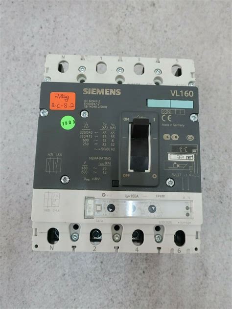 Siemens Vl160 Circuit Breaker Iec 60947 2 En 60947 2 Gb 14048250hz Ebay